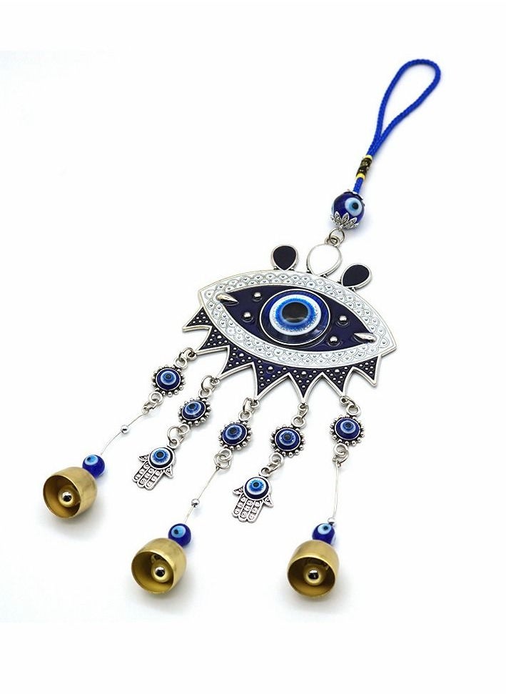 SYOSI Wind Bells, Evil Eyes, Wall Pediments Wind Chimes, Big Devil’s Blue Eyes, Handcraft Hanging Decoration, for Car Kitchen Home Garden Patio Office (3 Bells)  - Image 1