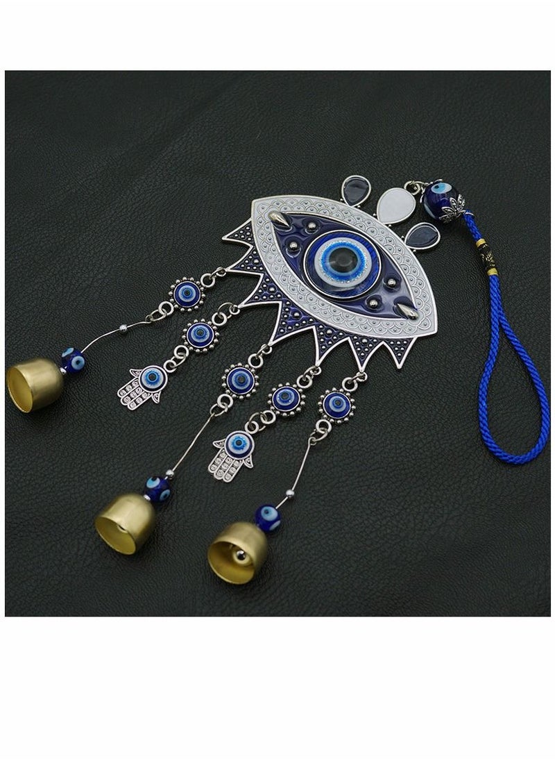 SYOSI Wind Bells, Evil Eyes, Wall Pediments Wind Chimes, Big Devil’s Blue Eyes, Handcraft Hanging Decoration, for Car Kitchen Home Garden Patio Office (3 Bells)  - Image 5