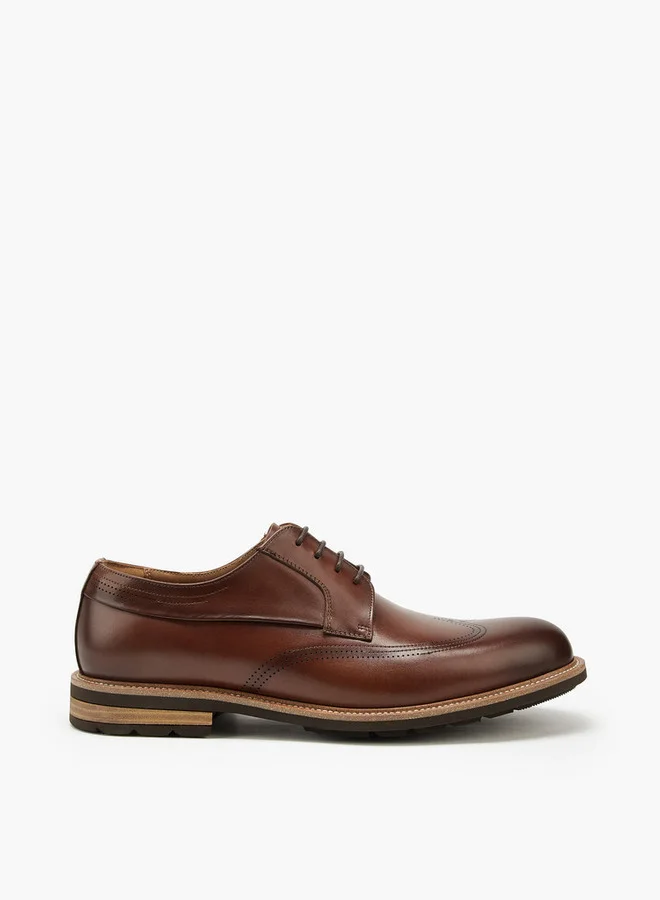 DUCHINI Men's Solid Lace-Up Derby Shoes