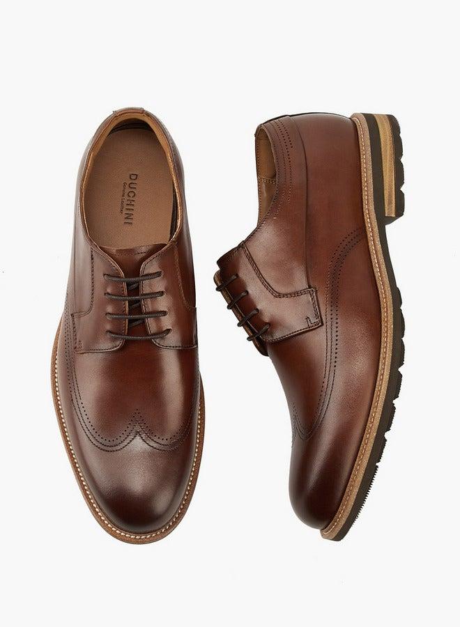DUCHINI Men's Solid Lace-Up Derby Shoes - Image 2