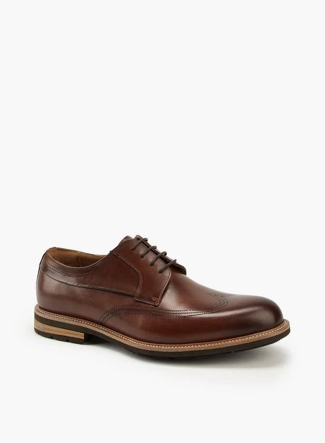 DUCHINI Men's Solid Lace-Up Derby Shoes