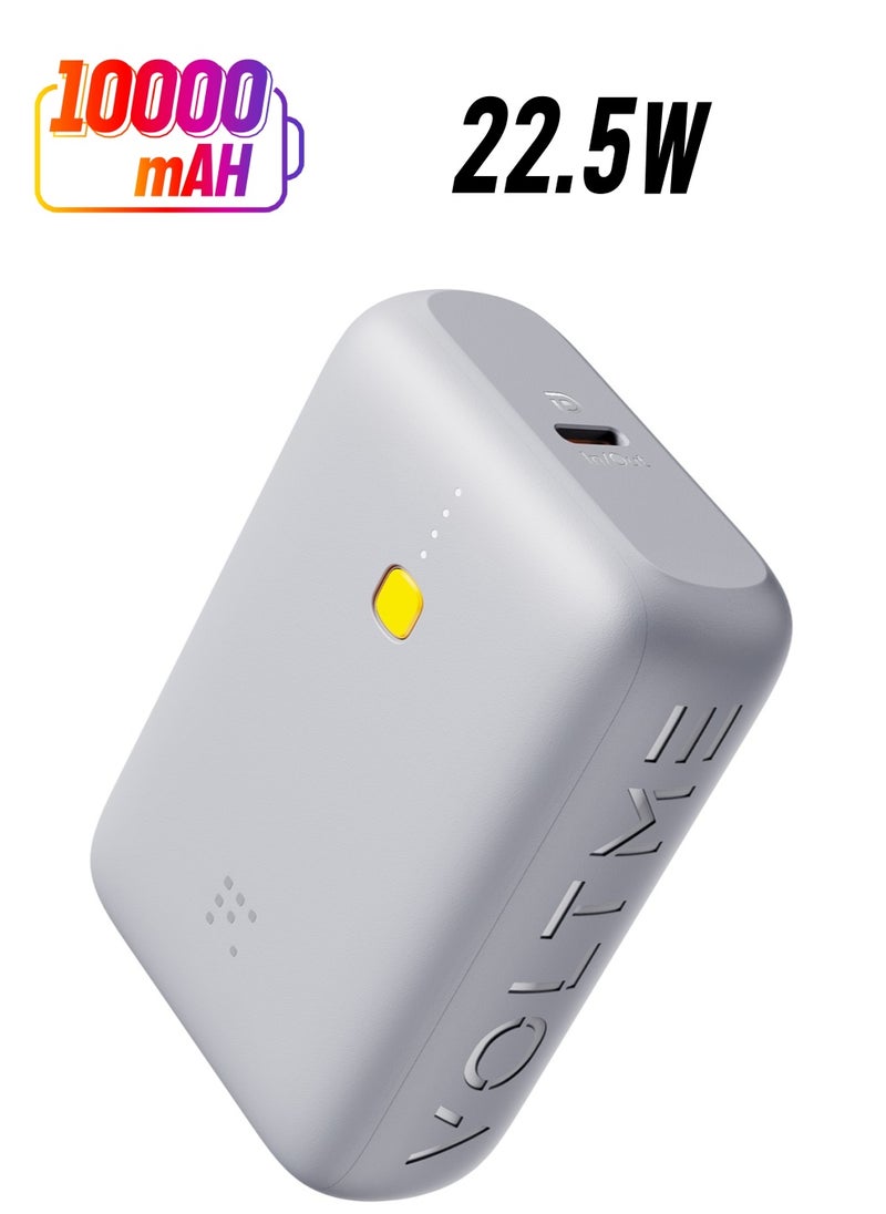 VOLTME - 10000 mAh 10000mAh Fast Charging Power Bank, PD 22.5W Portable Charger with PD 3.0 USB-C Input & Output, Ultra-Compact Type-C Rapid Charging Battery Pack, Compatible with iPhone 16 Pro Max/16 Pro/16 Plus/15/14/13/12, Samsung Galaxy S24/S23/S22, iPad Pro, AirPods & More, High-Speed Portable Powerbank (Grey) - Image 1