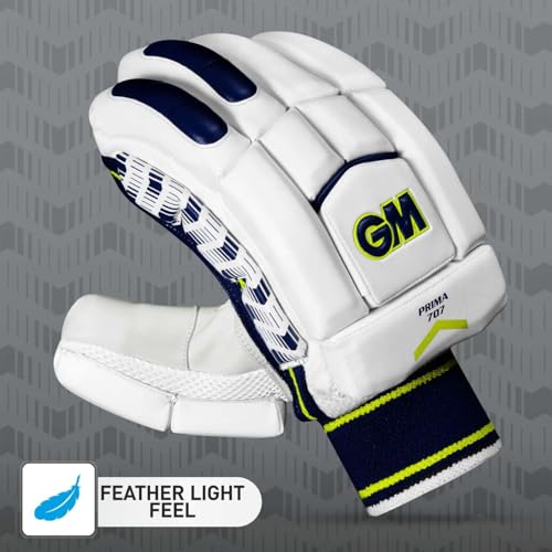 GM Prima 707 Leather Cricket Batting Gloves for Mens, Size - Mens, Right Hand, White - Image 2