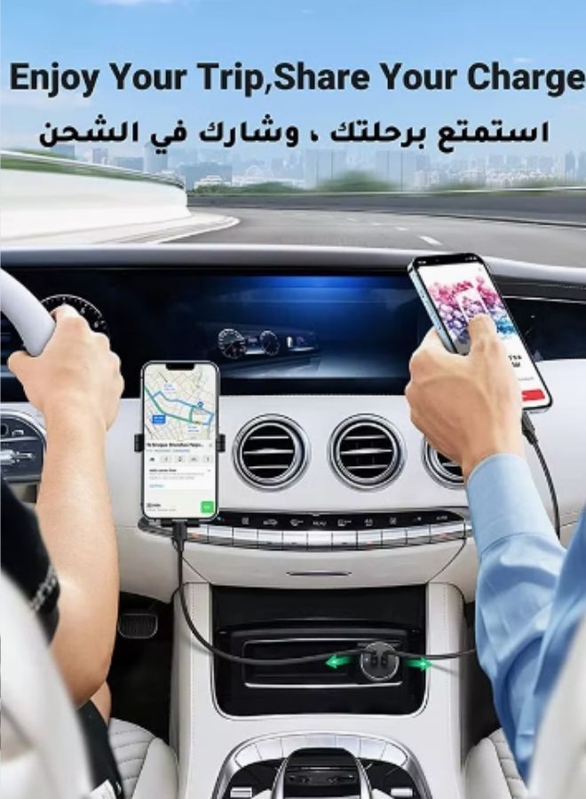 DUDAO Fast Car Charger PD 40W Dual USB C Ports Fast Charging Car Power Adapter for New iPad 9 mini 6/ iPhone 14/14 Plus/14 Pro/14 Pro Max/ iPhone 13 Series/12 Series iPad 2021 Galaxy S20 etc Silver - Image 5