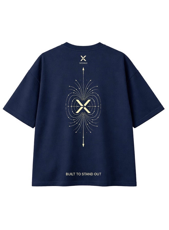 NOMAiX Magnetic X T-Shirt │ Back Print Graphic Tee │ Expat Streetwear │ Oversized Fit │ Made in UAE - Image 1