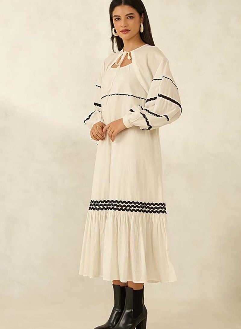 VIRGIO 100% Cotton Shrug With Puff Sleeves - Image 1