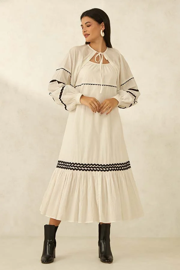 Virgio VIRGIO 100% Cotton Shrug With Puff Sleeves