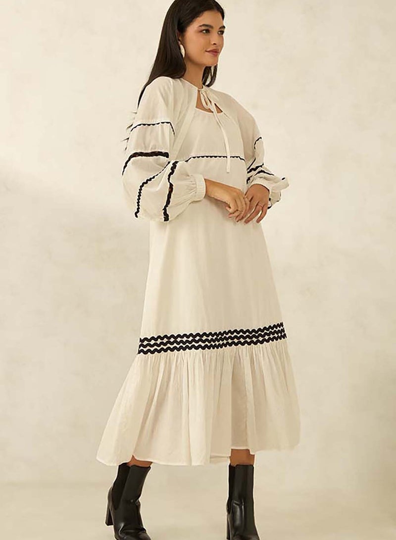 VIRGIO 100% Cotton Shrug With Puff Sleeves - Image 2