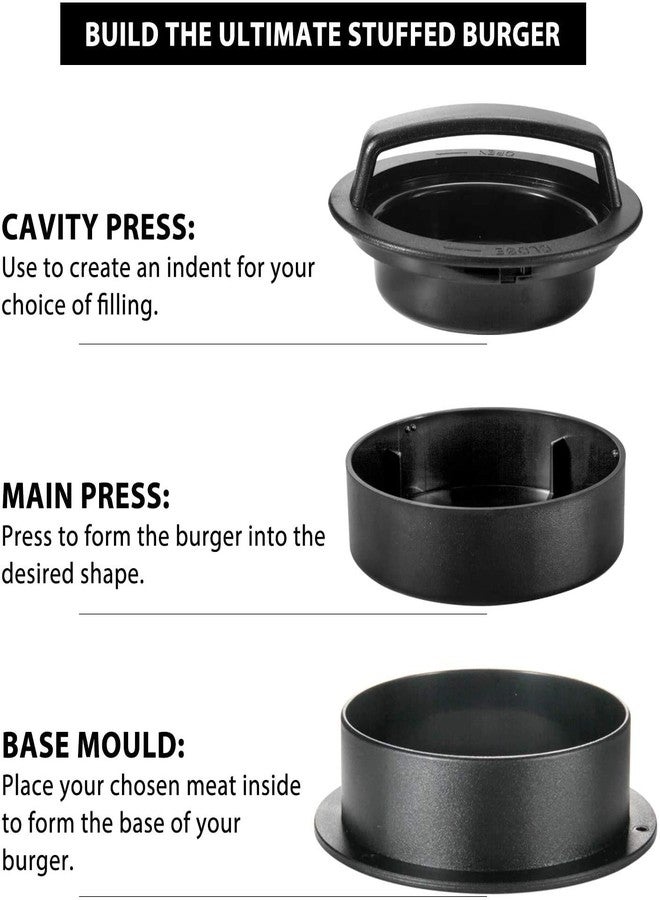Leden Burger Press Hamburger Press Patty Maker for BBQ Grill 3-in-1 Non Stick Stuffed Burger Mold, Kitchen Tool, Beef Patties and Sliders - Image 5