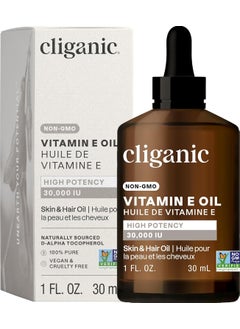Cliganic 100 Pure Vitamin E Oil for Skin Hair  Face  30000 IU NonGMO Verified  Natural DAlpha Tocopherol Packaging May Vary