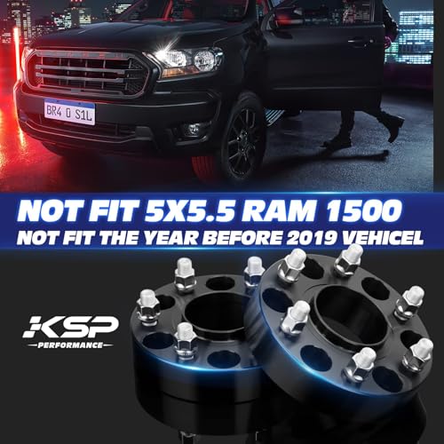 KSP PERFORMANCE KSP 6X5.5 Wheel Spacers for Ram 1500 2019-2024,1.5"(38mm) Real Forged Hub Centric Tire Spacer with 77.8mm Hub Bore M14x1.5 Studs/Bolts fit for 6X139.7mm Dodge Ram 1500,Package of 4pcs Black - Image 4