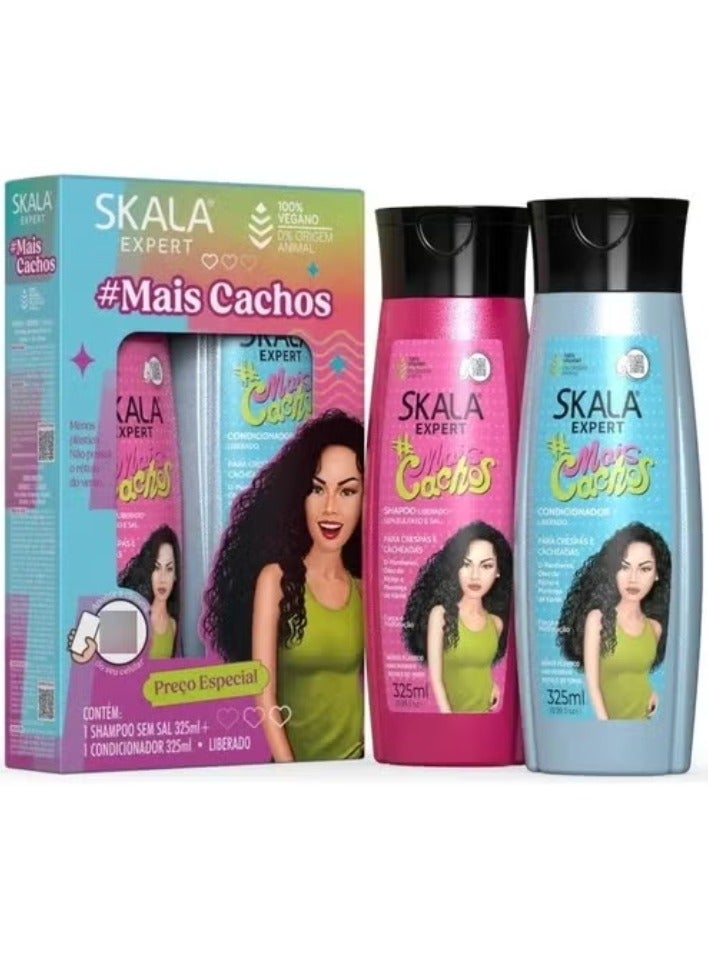 SKALA Expert Mais Cachos Shampoo & Conditioner Set – 325 ml Each – Nourishing Cleanse, Hydration & Curl Definition – Sulfate-Free - Image 2