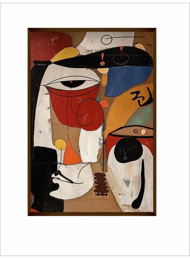 Artsense Premium Puzzled face abstract painting for living room, big size art print for wall decoration- size- 20x30 inches (50x75 cm) (puzzled face) - Image 2