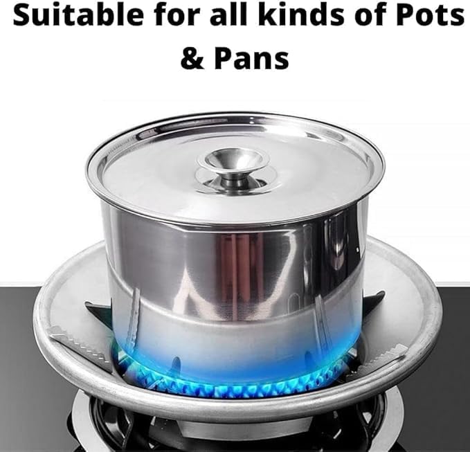 NAMNKIT Gas Saver Burner Stand Gas Chula Support Stand 4 Legs Supported for Indian Gas 07mm Thickness Heavy Material Pack of 1 Silver  - Image 5