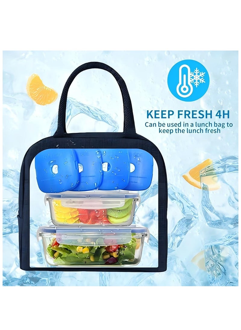WORLD-BIO Ice Freezer Packs for Lunch Box Cooler, Reusable Cool Refreeze Blocks for Lunch Bags, Keeps Food Cold & Fresh - Ideal for Kids School Lunch Boxes, Office/Picnic Lunch Set of 4, Blue  - Image 3