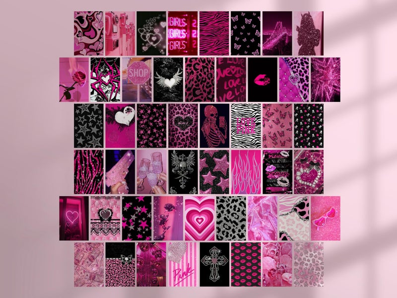 TwoDays Mcbling Room Decor Aesthetic Wall Collage Kit, Trashy Y2k Posters for Girls bedroom, 2000s Hot Pink Wall Art, Emo Baddie Prints for women Apartment.(Set of 50, 4" Ã— 6") - Image 5