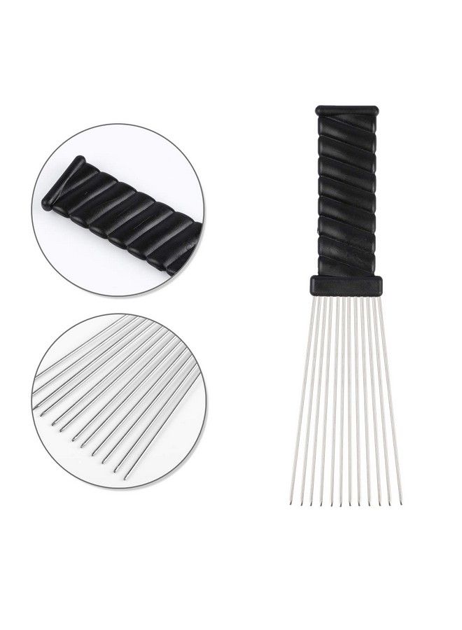 Folansy Afro Comb Metal African American Pick Comb Hairdressing Styling Tool Hair Pick For Hair Styling(Wave Style) - Image 4