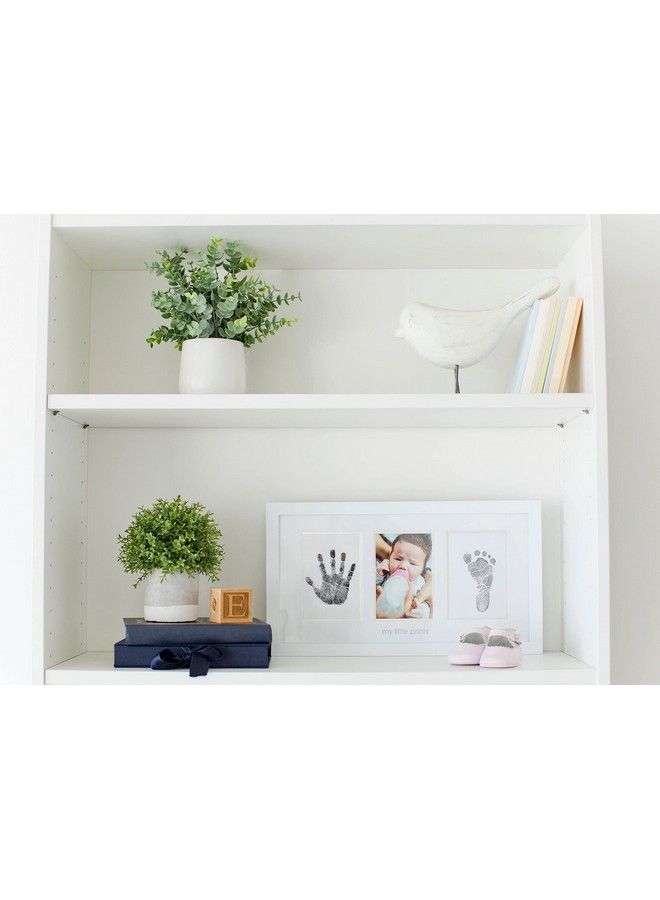 pearhead Babyprints Wall Mount Frame Handprint And Footprint Making Kit With Cleantouch Ink Pad Genderneutral Baby Keepsake Picture Frame Father Day Gift White - Image 5