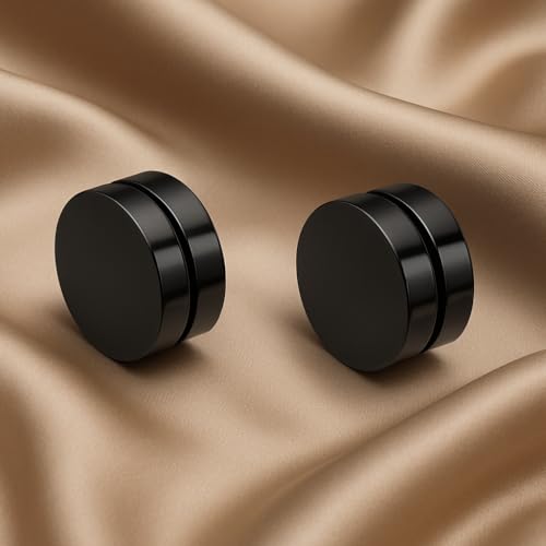 VIEN 8MM Stainless Steel Magnetic Earring Studs for Non Pierced Ears for Men Women - Image 2