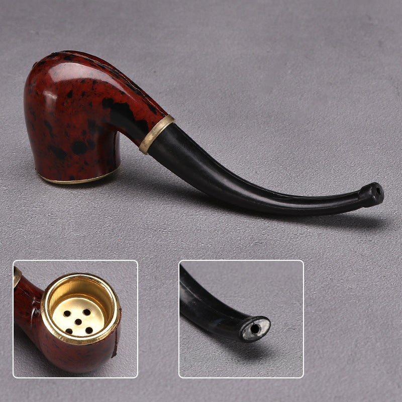 New Sale Mini Portable Boss Small Pipe Resin Curved Simple Beginner Practice Pipe Smoking Ware - Image 3
