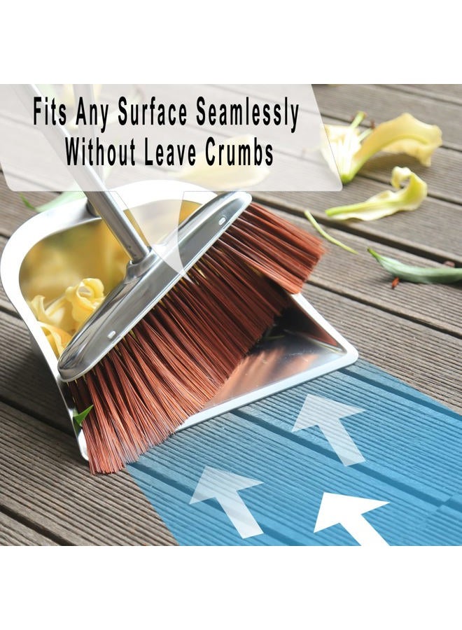 SUTINE Broom and Dustpan Set for Home, 56" Upright Long Handle Broom and Dustpan Set, Heavy Duty Stainless Steel Dust Pan Great for Sweeping Indoor Outdoor Kitchen Office Lobby Floor - Image 5
