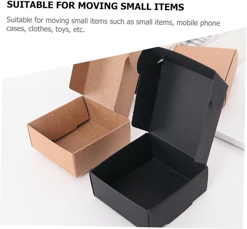 24 Pcs Black Cardboard Storage Boxes Moving Boxes Paper Material Fall Vibration - Image 5