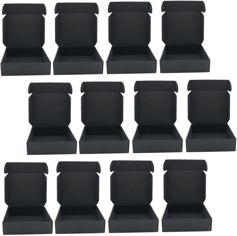24 Pcs Black Cardboard Storage Boxes Moving Boxes Paper Material Fall Vibration - Image 1