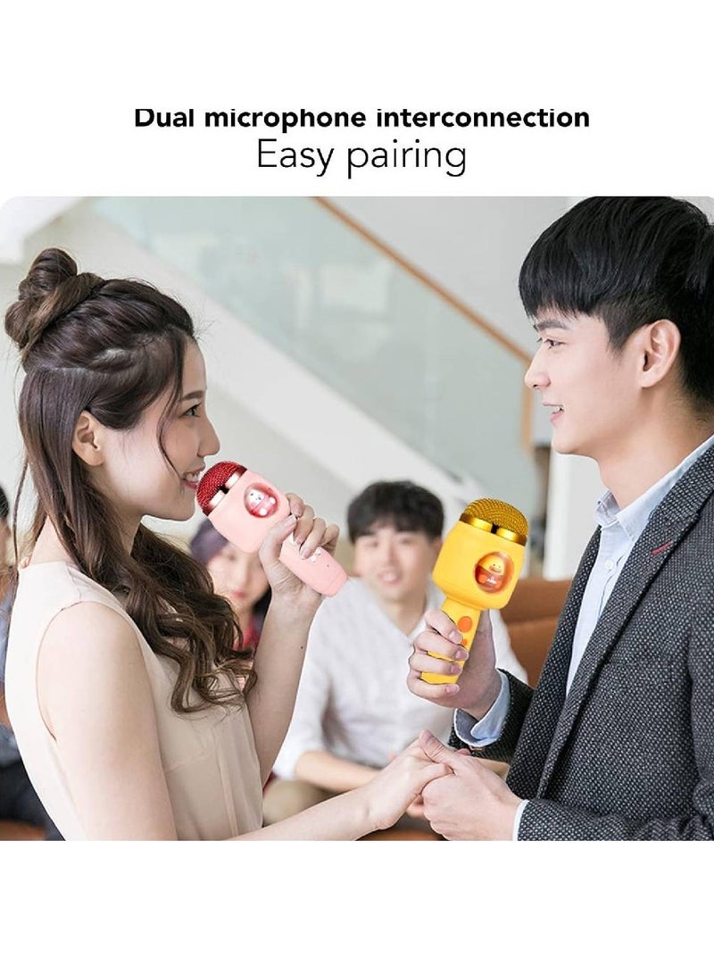 Wireless Microphone, Cute Fluent Transmission Lightweight Wireless Mic for Party (Pink) - Image 2