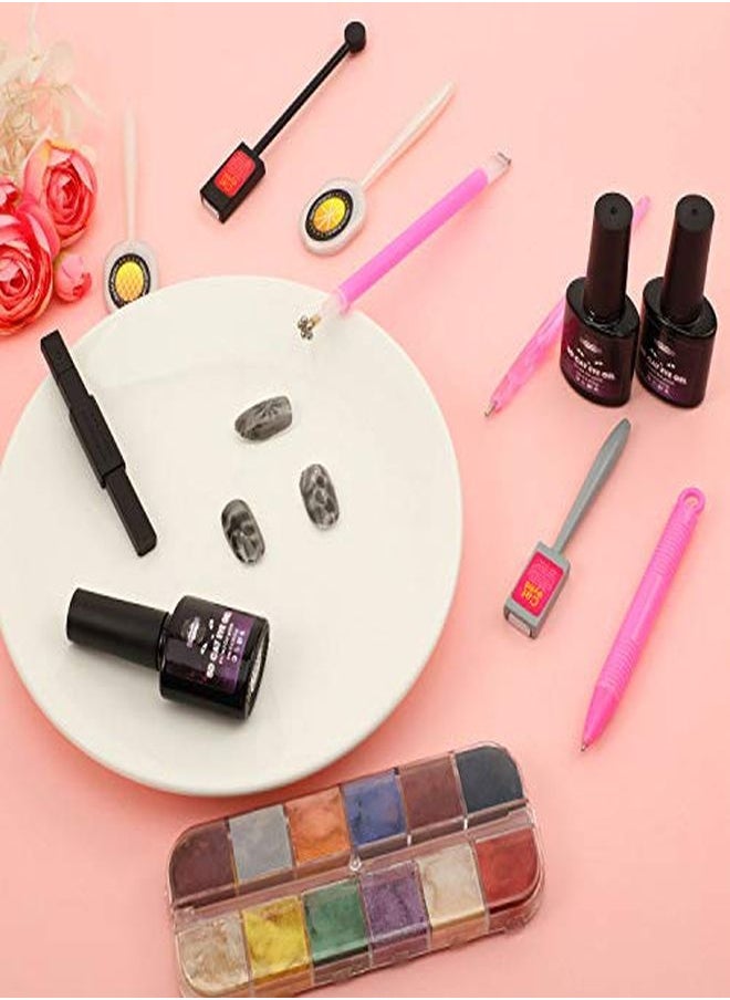 Mudder - 8 Pieces Magnetic Stick Magnet Plate Magnet Set For Born Pretty Effect Magnetic Gel Nail Polish Art Diy Tool - Image 1