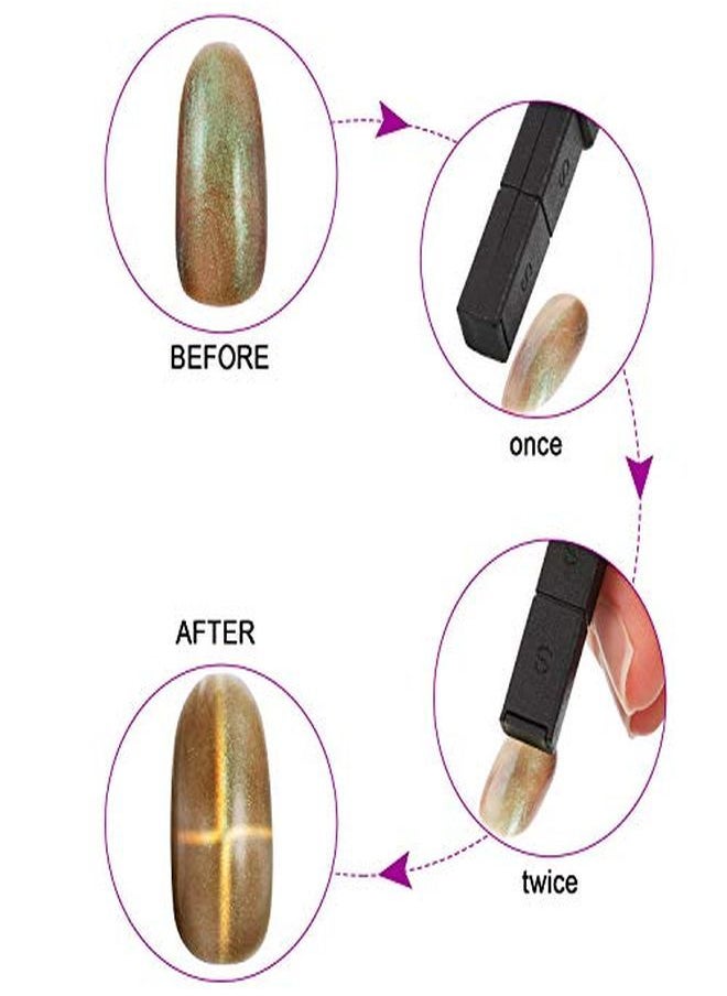 Mudder - 8 Pieces Magnetic Stick Magnet Plate Magnet Set For Born Pretty Effect Magnetic Gel Nail Polish Art Diy Tool - Image 1