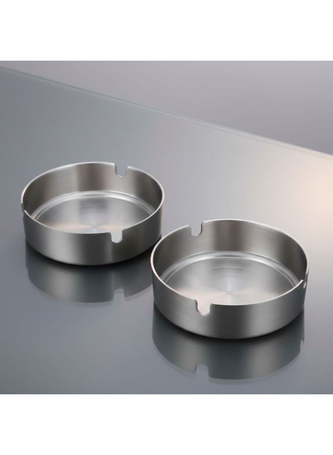 Luxury Stainless Steel Ashtray 2 Pcs set 10 cm - Image 1