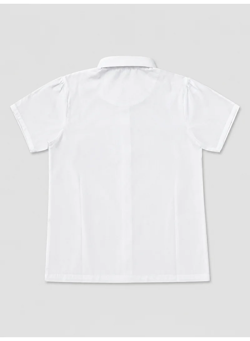 Victor And Jane WHITE White Junior Girls Short Sleeve Collared Shirt for Women | Best Price UAE