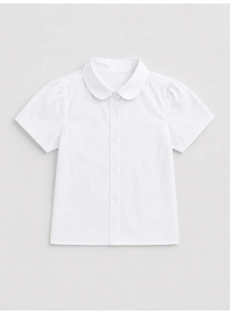 فكتور اند جين White Junior Girls Short Sleeve Collared Shirt