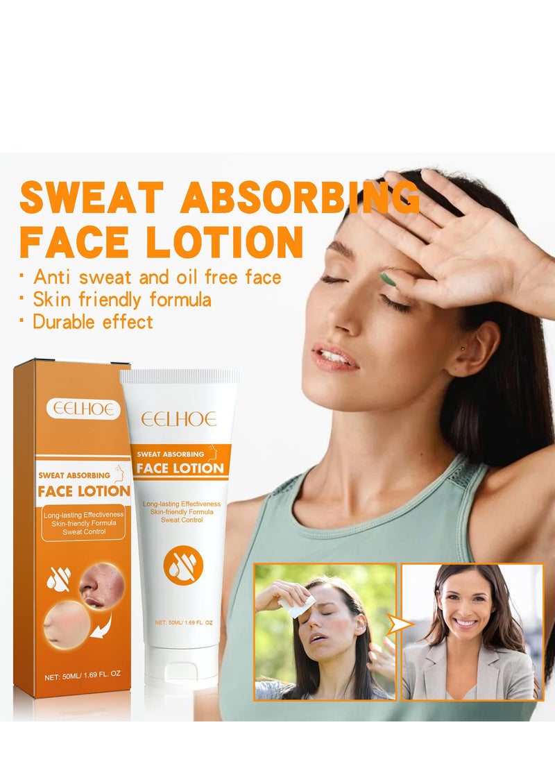 إيلهو لوشن الوجه الممتص للعرق، يحافظ على جفاف وجهك وجبهتك وفروة رأسك، يساعد على التحكم في البشرة الدهنية، واللمعان وتعرق الوجه، تركيبة مغذية وناعمة، تقلل من تعرق الوجه والجسم 50 مل - Image 1