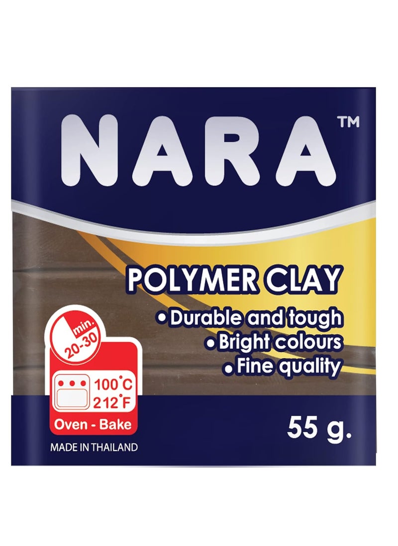 Nara Nara Polymer Clay - 55 Grams Block - Made in Thailand (Chocolate Brown)  - Image 1