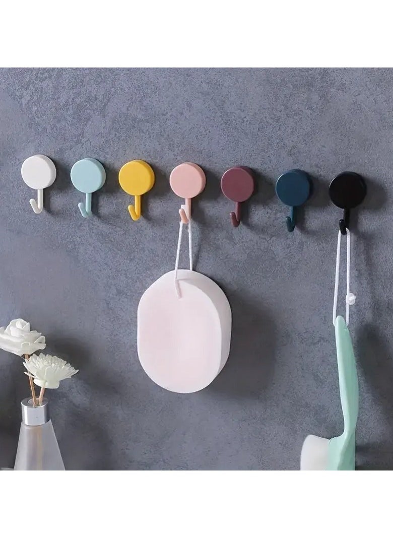 LANGMANNI 10 pcs Self-adhesive Hook, Minimalist Solid Color Punch-free Sticky Hook For Home, Wall Hook For Bathroom Kitchen  - Image 3