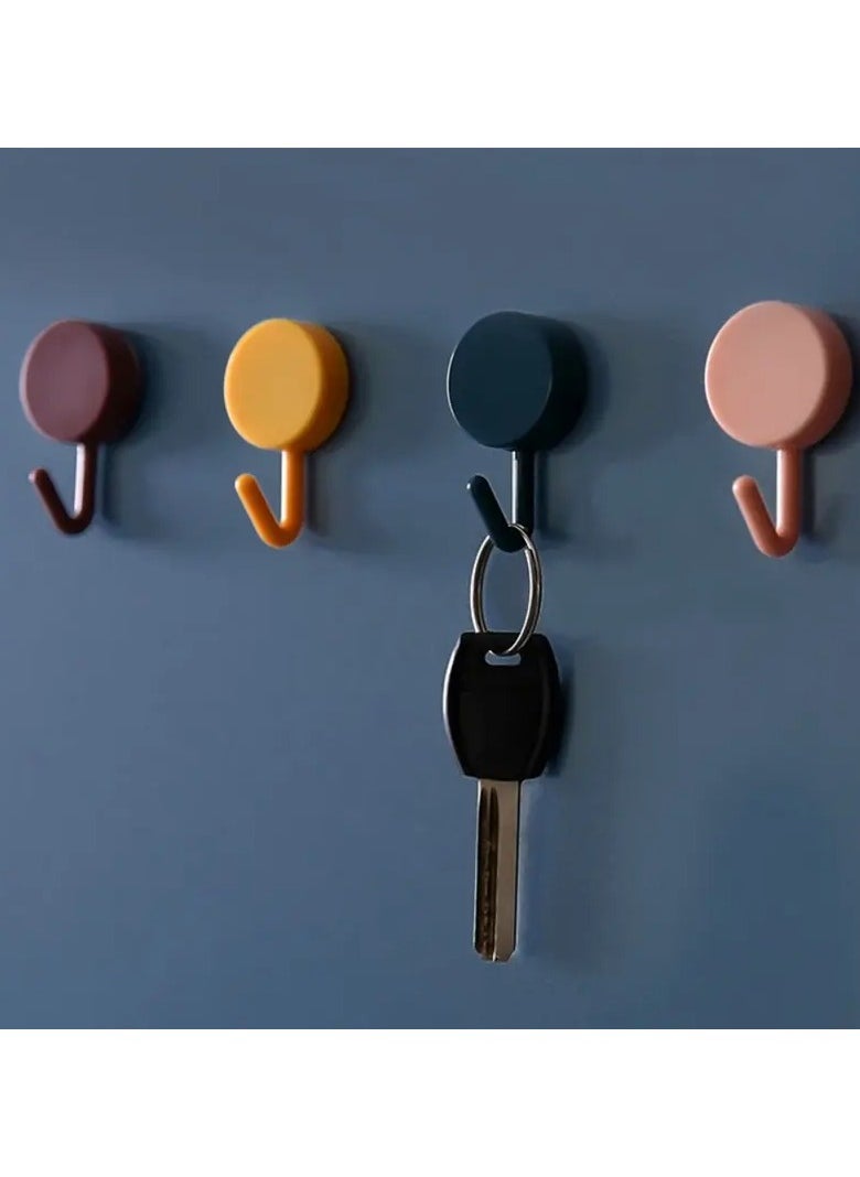LANGMANNI 10 pcs Self-adhesive Hook, Minimalist Solid Color Punch-free Sticky Hook For Home, Wall Hook For Bathroom Kitchen  - Image 4