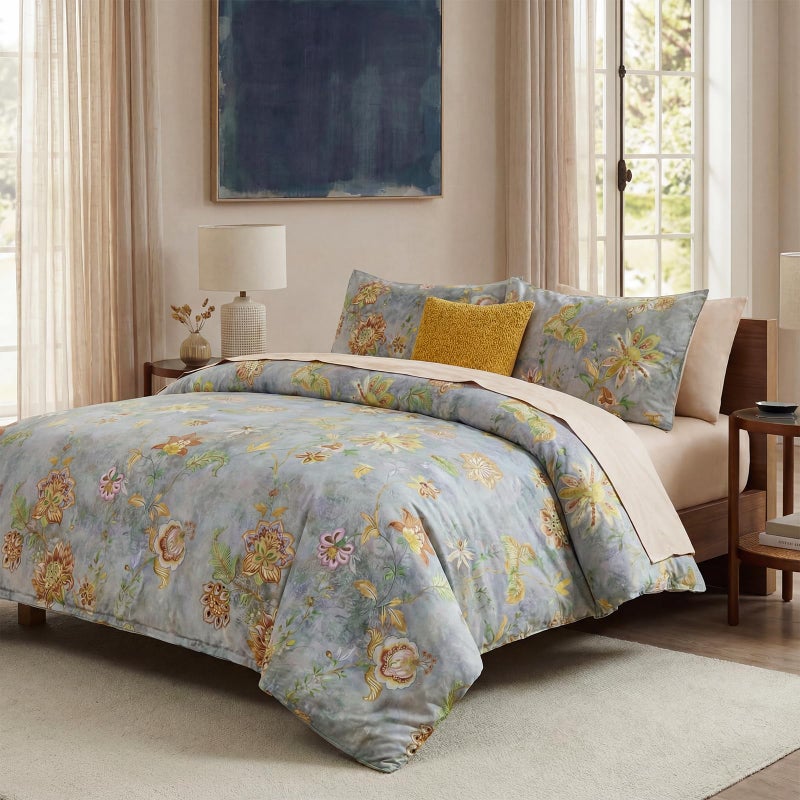 Cozaline 100% Cotton Duvet Cover Queen Size Farmhouse Boho Duvet Cover Set with Zipper Closure & Corner Ties, 3-Piece Ultra Soft & Breathable Bedding Set for All Seasons - Image 5