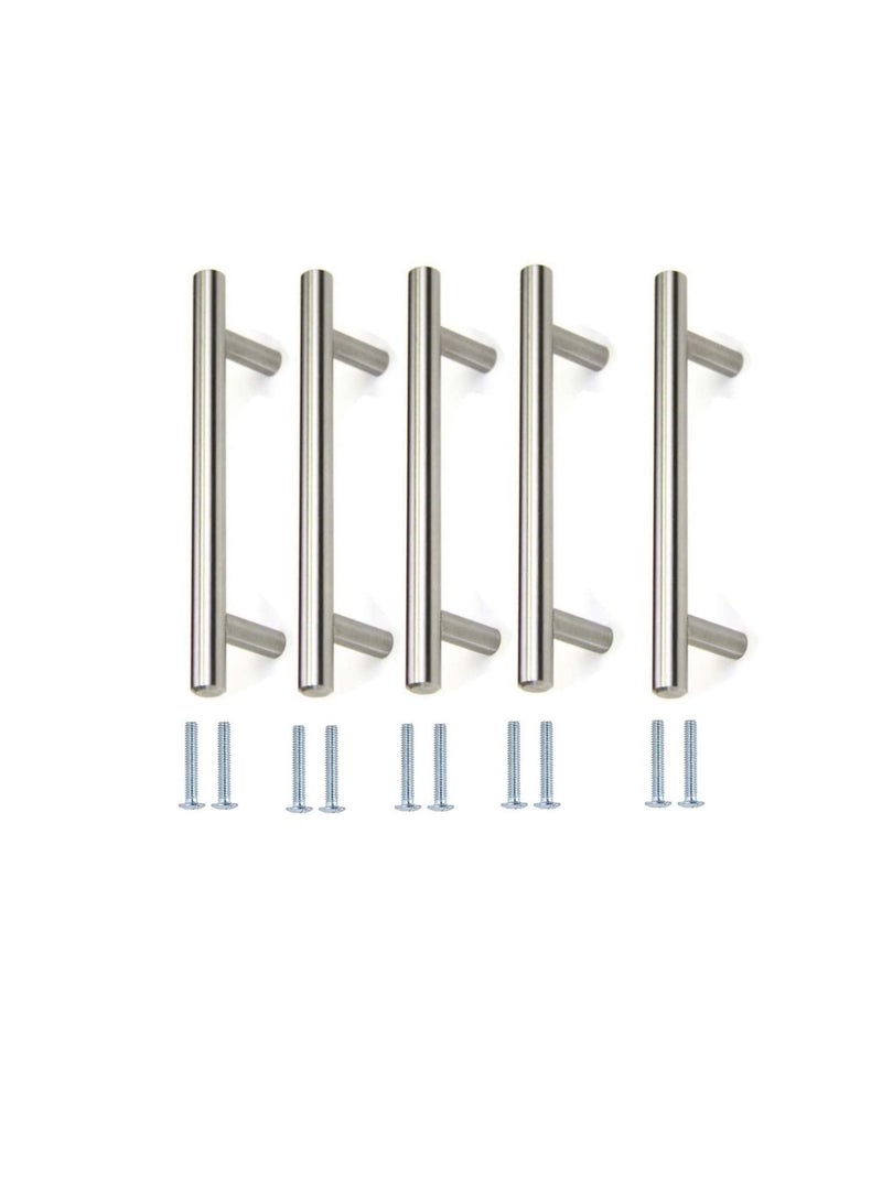 Stainless Steel Kitchen Cabinet Drawer T-Bar Cabinet & Furniture Pull Cabinet Door Handles and Pulls Cabinet Knobs Brushed Nickel. (25 x Hole size 19 CM, Pack of 5) - Image 1