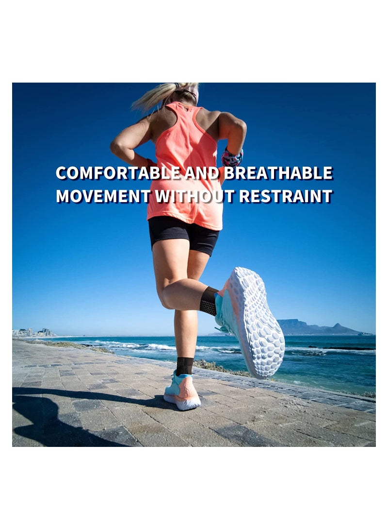 Ultra Thin Breathable Adjustable Compression Ankle Braces for Plantar Fasciitis and Sports Injury Recovery, Nonslip Support Straps for Ankle Sprain Rehabilitation (Black) - Image 3