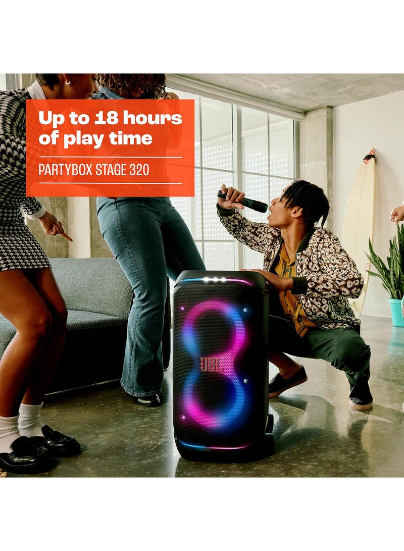 JBL PartyBox Stage 320 Wireless Party Speaker,+ Digital wireless microphones JBLPBSTAGE320SWUK+JBLPBWIRELESSMIC White - Image 5