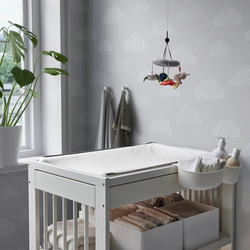 Baitique Cover for Babycare Changing Mat, Soft Terry Cotton, White, 48x74 cm - Image 3