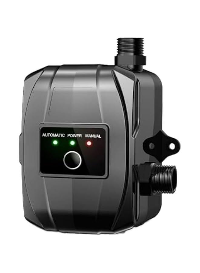 TRASSLE 24V Household Pressure Booster Pump with Installation Accessories, 150W Automatic Mini Shower Pump Hot Cold Water Pump for Tap Water/Toilet/Bathroom Shower - UK Plug (Black) - Image 1