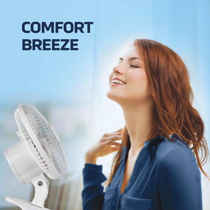 NEXAIR 6-Inch Clip on Fan, 360 Degree Rotation, Two Speed Portable Clip Fan With Strong Clamp Grip, Quiet Operating Desk Fan Plug-in AC Made Of Durable Material, Great For Bedroom, Office, Living Room - Image 2