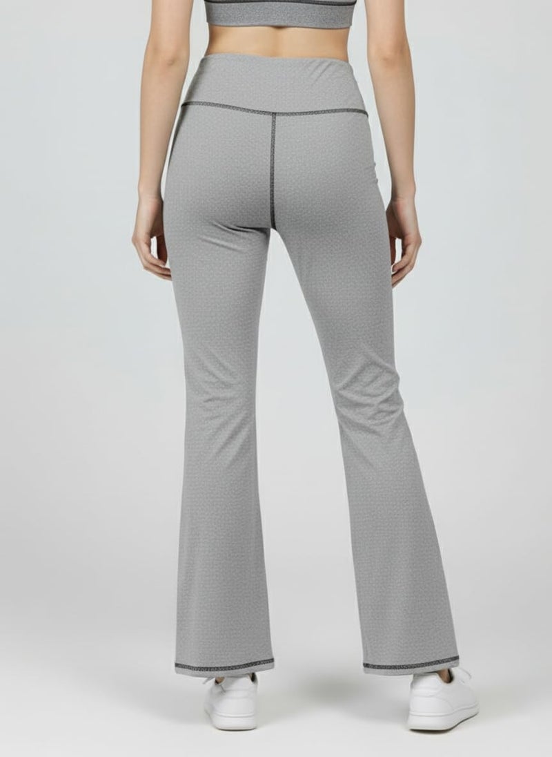 Mehrang Women's Flare Leggings High Waisted Sweatpants Bell Bottoms Bootcut Tummy Control Yoga Pants, Comfortable Workout Stretchy Bottoms (in, Alpha, L, Regular, Standard, Light Grey) - Image 2