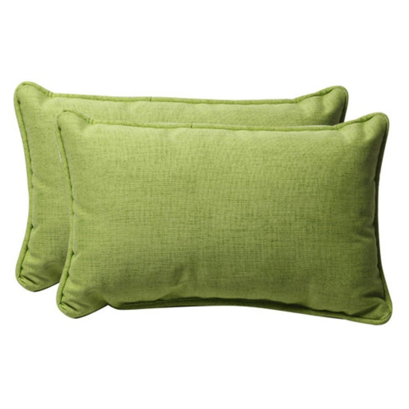 Pillow Perfect Pompeii Solid Indoor/Outdoor Lumbar Pillow Plush Fill, Weather and Fade Resistant, Lumbar - 11.5" x 18.5",, Green, 2 Count - Image 4