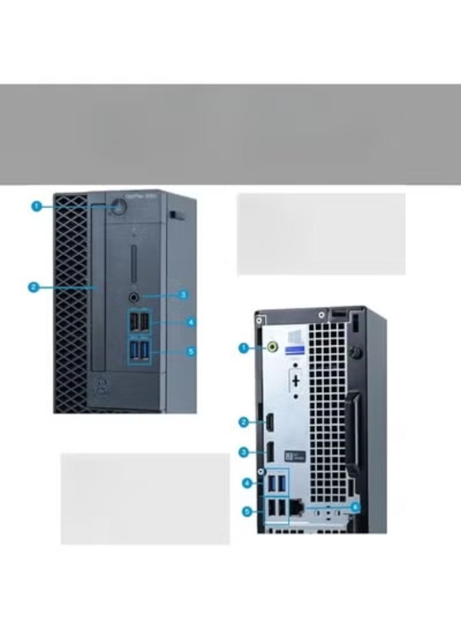كمبيوتر مكتبي صغير الحجم بمعالج جيل ثامن فئة i5 بسرعة 3.7 جيجاهرتز، رام 16 جيجا، SSD 512 جيجا، ويندوز 11 برو، أوفيس، HDMI وUSB 3.0 وDVD - Image 3