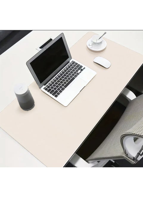 Mouse Pad Oversized Girls Computer Desk Mat Office Desktop Leather Desk Mat Solid Color Advanced Sense Waterproof Dirty-Resistant Eye Protection-Color:60*120cm-Pattern:Soft Off-white (pattern Size Can Be Customized Freely)