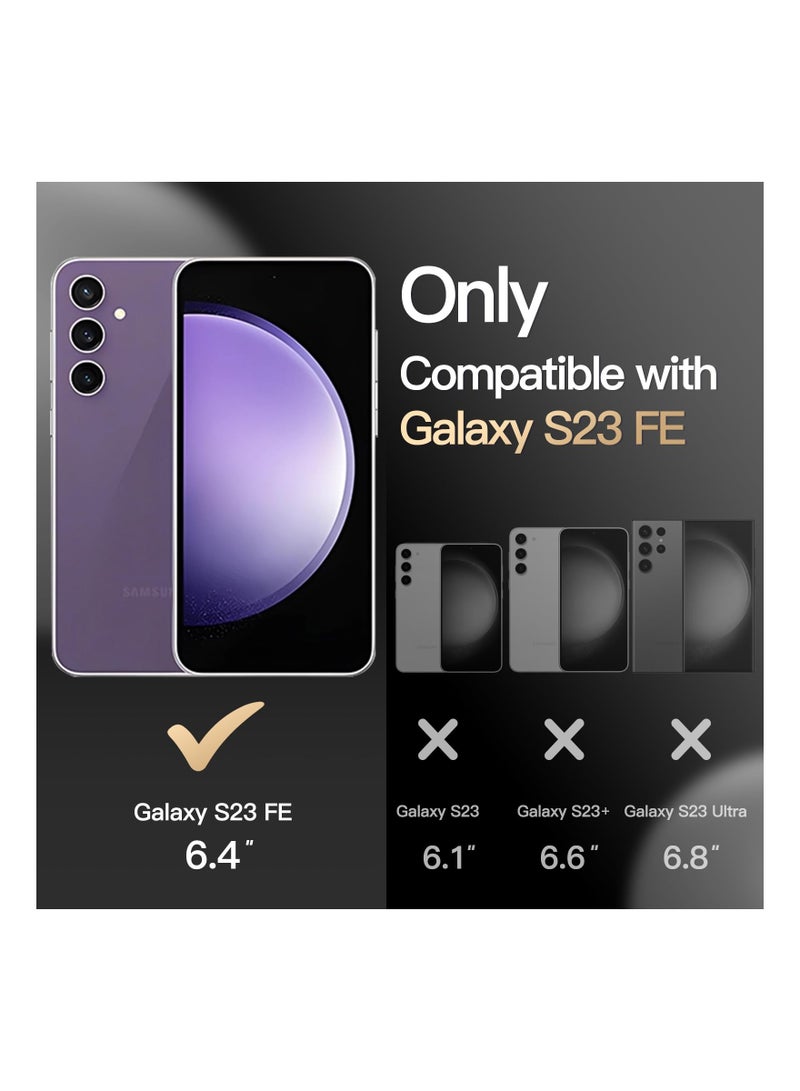 جي تيك حافظة لهاتف سامسونج جالاكسي S23 FE مقاس 6.4 بوصة متوافقة مع ملحقات MagSafe، طبقة مزدوجة شديدة التحمل، حماية قوية ضد الصدمات، غطاء مغناطيسي للهاتف أرجواني فاتح - Image 2