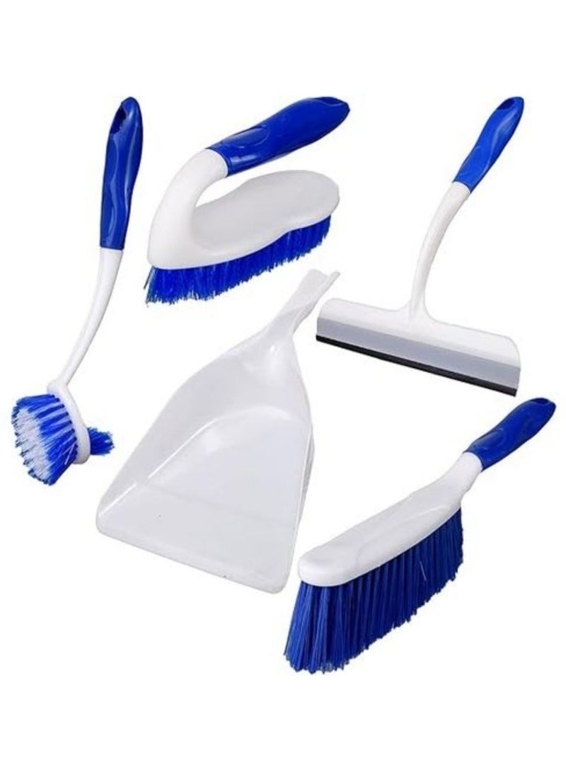 5-piece broom set (broom - brush - glass wiper - tile brush - carpet brush) in multiple colors, excellent quality - Image 3